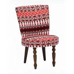 GLOBALLY INDIAN Orange & White Printed Wooden Lounge Chair-image-14