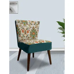 GLOBALLY INDIAN Teal-Green And Brown Printed Modern Accent Chair-picture-20
