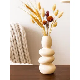 GLOBALLY INDIAN White Matte Finished Ceramic Pebble-Shaped Contemporary Flower Vase-picture-30