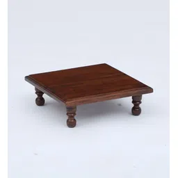 Sheesham Wood Pooja Chowkie In Brown By Globally Indian image 4