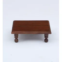 Sheesham Wood Pooja Chowkie In Brown By Globally Indian image 3