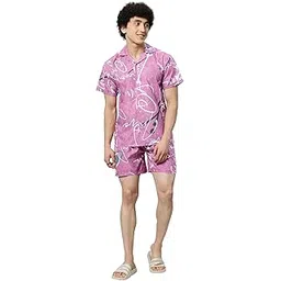 globalrang Men's Rayon Printed Co-ord Set Regular Fit Night Dress-picture-49