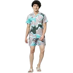 globalrang Men's Rayon Printed Co-ord Set Regular Fit Night Dress-picture-50
