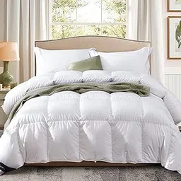 Globon Goose Down Comforter California King Size All Season Duvet Insert Ultra-Soft 100% Cotton, 50 OZ,650 Fill Power, Medium Warmth Hypoallergenic with Corner Tabs, White-picture-17