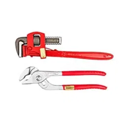 Globus 323 12 inch Steel Adjustable Pipe Wrench &a; 10 inch Water Pump Plier with Soft Red PVC Grip Combo, GL-WPP10-STILSON12-picture-48
