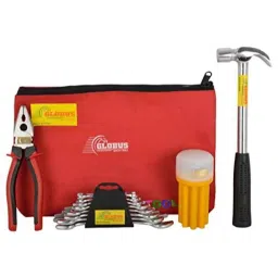 Globus 821 1 Pc Steel 1 LBS Hammer, Combination Plier, 8 Pcs Spanners &a; 6 Pcs Round Screwdrivers Hand Tool Set with Bag-picture-25