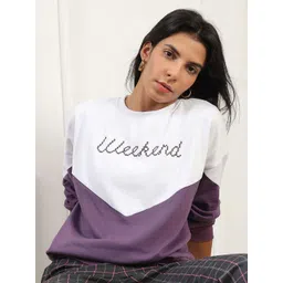 Globus Assorted Women Colourblocked Round Neck Long Sleeves Cotton Pullover Sweatshirt-picture-14