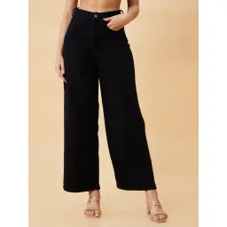Globus Black Cotton Flared Fit Mid Rise Jeans-picture-47
