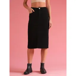 Globus Black Denim Above Knee Skirt-image-41
