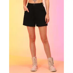 Globus Black Denim Slim Fit Shorts-picture-21