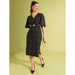 Globus Black Polka Dot A Line Dress-picture-24