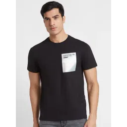 Globus Black Regular Fit Cotton Printed Crew T-Shirt-picture-33