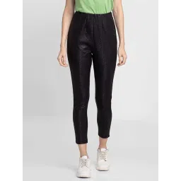 Globus Black Self Pattern Trousers-picture-16