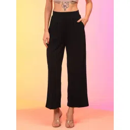 Globus Black Straight Fit High Rise Trousers-picture-41