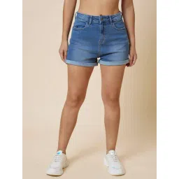 Globus Blue Cotton Regular Fit Shorts-picture-29