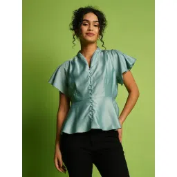 Globus Blue Regular Fit Peplum Top-picture-14