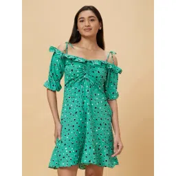 Globus Green Printed A Line Dress-picture-31