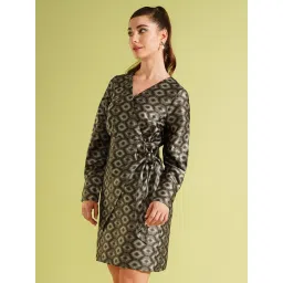 Globus Green Printed Wrap Dress image 3