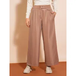 Globus Khaki Flared Fit High Rise Trousers-picture-42