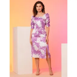 Globus Lavender & White Floral Print Midi Dress image 1