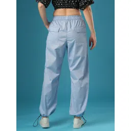 Globus Light Blue Cotton Relaxed Fit Mid Rise Joggers image 2