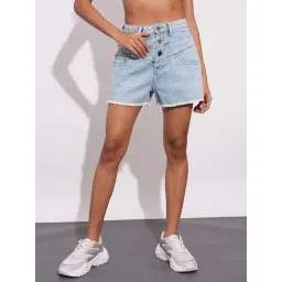 Globus Light Blue Cotton Slim Fit Shorts-picture-13