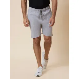 Globus Light Grey Regular Fit Cotton Sports Shorts-image-8
