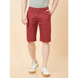 Globus Maroon Regular Fit Chino Shorts-picture-16