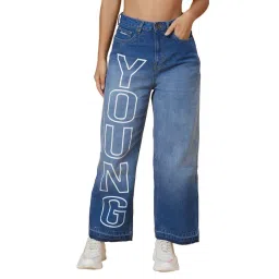 Globus Med Blue Cotton Printed Boyfriend Fit Mid Rise Jeans-picture-25