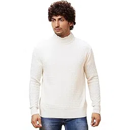 globus Men Off White Solid Casual Pullover Sweater-picture-14