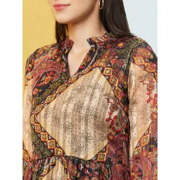 Globus Multicolor Printed A Line Dress image 5