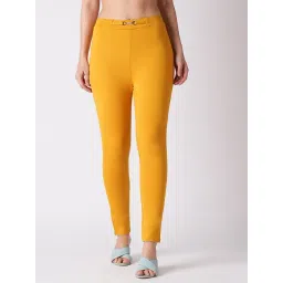 Globus Mustard Blended Solid Treggings-picture-34