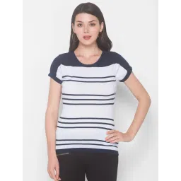 Globus Navy & White Cotton Striped Sweater-picture-41