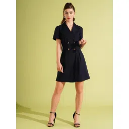 Globus Navy Cotton Regular Fit A Line Dress-picture-44