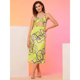Globus Neon Green Printed Bodycon Dress-picture-38