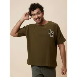 Globus Olive Regular Fit Cotton Crew T-Shirt-picture-33