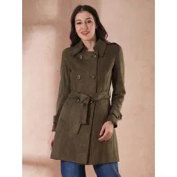 Globus Olive Regular Fit Trench Coat With Belt-picture-10