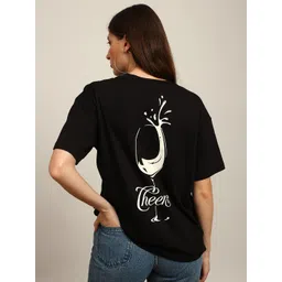 Globus Oversized Graphic Printed Drop-Shoulder Sleeves Pure Cotton Crop T-Shirt-picture-39