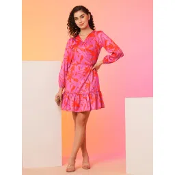 Globus Pink Floral Print Wrap Dress-picture-17