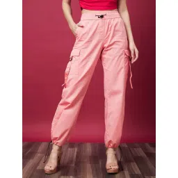 Globus Pink Regular Fit Mid Rise Cargo Pants-image-36