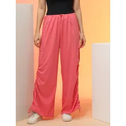 Globus Pink Relaxed Fit High Rise Cargo Pants-picture-32