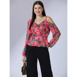 Globus Pink Satin Regular Fit Printed Top-picture-39