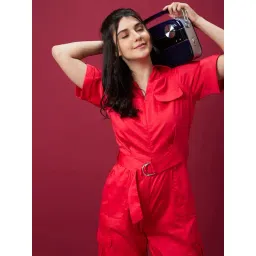 Globus Red Cotton Maxi Jumpsuit-picture-13