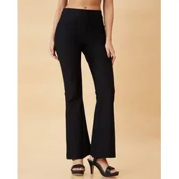 globus Stretchable High Waist Flared Workwear Treggings-picture-17