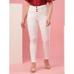 Globus White Cotton Straight Fit High Rise Jeans-picture-27