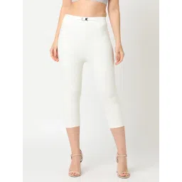 Globus White Slim Fit High Rise Capris-picture-19