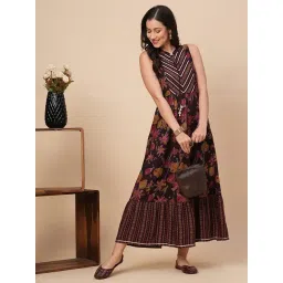 Globus Wine Floral Print Midi Dress-picture-22