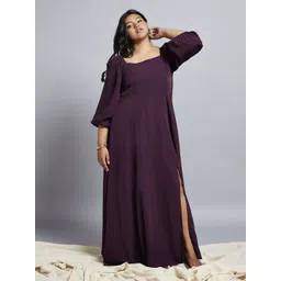 globus Women A-line Purple Maxi/Full Length Dress-picture-12