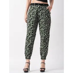 Globus Women Animal Printed Smart Tapered Fit Joggers Trousers-picture-17