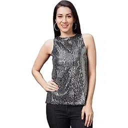 globus Women Cream Embellished V-Neck Party Top-picture-39